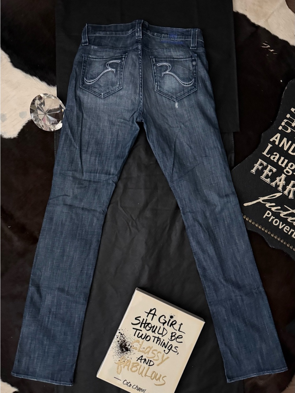 Rock & Republic Women's Boot Cut Jeans in Dark Blue